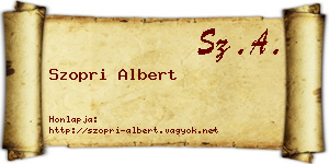 Szopri Albert névjegykártya