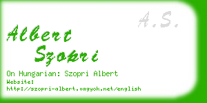 albert szopri business card